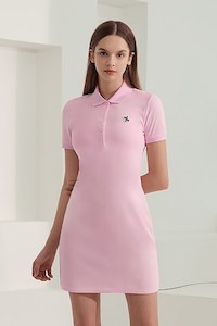 Pique Slim Fit Collar One-Piece_Love Me Pink