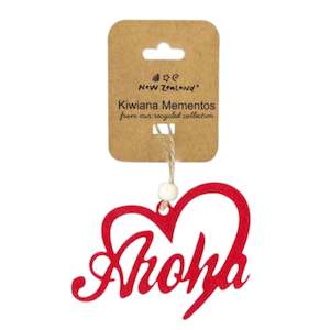 Internet only: Red Aroha: Felt Hanging Ornament