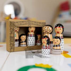 Peg Doll - Māori Whānau 4pc