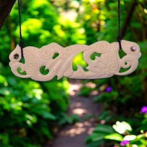 XL Bone Double Manaia Necklace