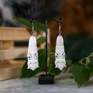 Internet only: Bone Toki Earrings with Tiki