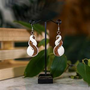 Bone Double Twist Earrings With Stain