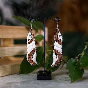 Bone Manaia Twist Earrings