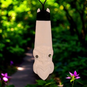 Internet only: XL Bone Toki with Tiki Face Pendant