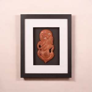 Hand Carved Wooden Tiki: Framed Edition