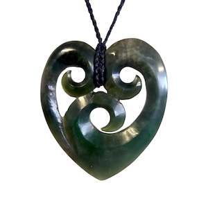 Pounamu Koru Heart Pendant