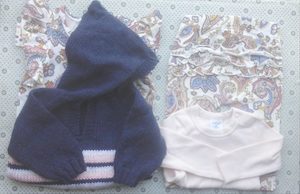 Baby: Handknitted Pull on Hoodie 3-6  months