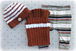 BABY HAND KNIT VEST & HAT plus new pants