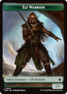 Elf Warrior // Cat (001) Doubled-Sided Token [Foundations Tokens]