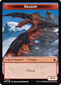 Dragon (0016) // Dragon (0017) Doubled-Sided Token [Foundations Tokens]