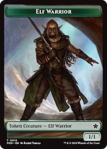 Toy: Elf Warrior // Raccoon Doubled-Sided Token [Foundations Tokens]