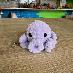 Crochet Mini Octopus Keychain lilac