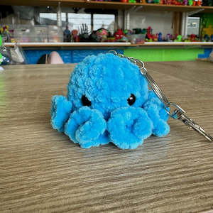 Crochet Mini Octopus Keychain blue