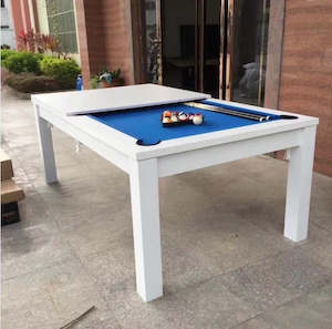 7ft Dining Pool Table White (with Blue or Green Cloth)