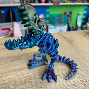 New Range Of Fidget Toys Arriving Soon: 3D Printed T Rex Skeleton Medium size Tricolour Silk