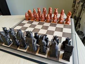 Viking Chess pieces Black / Brown