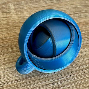 3D Printed Gyroscope for Keychain Blue/Rose Gold Dual colour