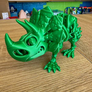 3D Printed Triceratops Skeleton Green Silk