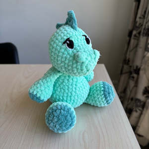 Hand Crocheted Stegosaurus Plushie green