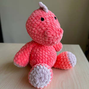 Crochet Plushies And Stuffed Animals: Crochet Stegasaurus Plushie coral