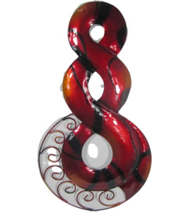 Koru – Red – Triple Twist – Metal Wall Hanging