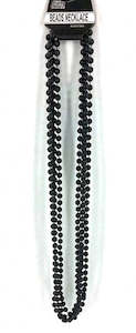 Wholesale trade: Beads Long Necklace (4pcs) 8mm*83cm Black