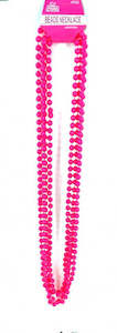 Beads Long Necklace (4pcs) 8mm*83cm Pink