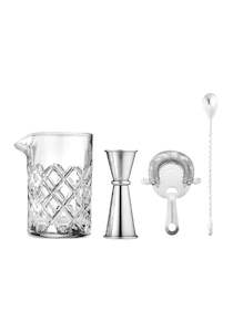 Carved glass cocktail set