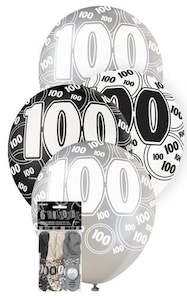 Glitz Black Latex Balloons - 100