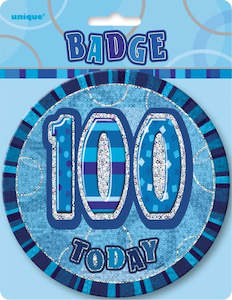 Glitz Blue Birthday Badge - 100