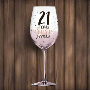 21 PINK SIP SIP HOORAY  GLASS 430ml