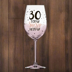 30 PINK SIP SIP HOORAY WINE GLASS 430ML