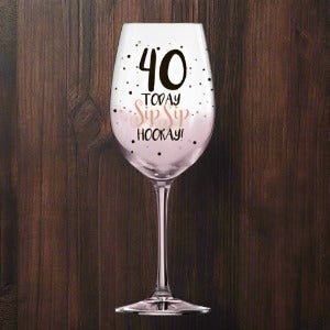 40 PINK SIP SIP HOORAY WINE GLASS 430ML