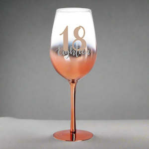 18 ROSE GOLD OMBRE WINE GLASS 430ML