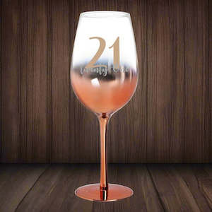 21 ROSE GOLD OMBRE WINE GLASS 430ML