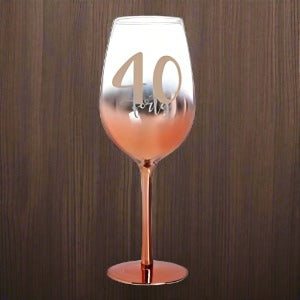 40 ROSE GOLD OMBRE WINE GLASS 430ML