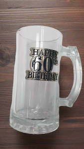 60 Badge Straight Stein Glass