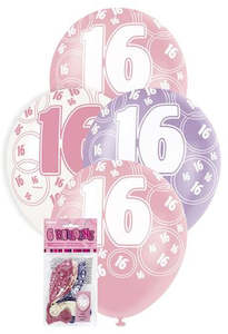 Glitz Pink Latex Balloons - 16