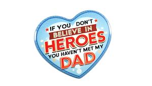 Dad Heroes Heart Magnet