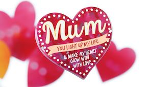 Mum Light Up Heart Magnet