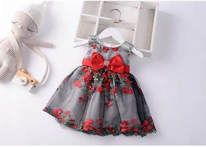 Infant clothing: Princess Embroidered red Kids Party Dress