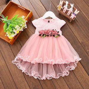 Infant clothing: Baby and Toddler Girl Flower Mesh Dress