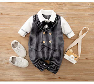 Infant clothing: Baby Boy Formal  100% Cotton Romper Suit