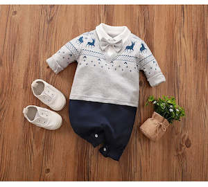 Christmas Baby Boy outfit Jumpsuit 100% Cotton