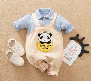 Infant clothing: Baby/Toddler Boy Cute Panda Print bodysuit 100% Cotton