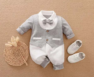 Infant clothing: Baby boy Formal JumpSuit 100% Cotton