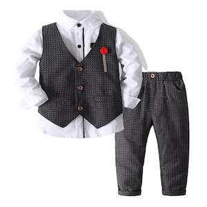 Infant clothing: Boys Formal Suit Set, Shirt with Slim Vest and Pants