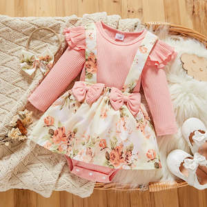 Baby Girl Cotton Romper Floral Design