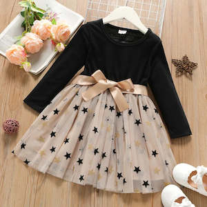 Toddler | Girl Mesh Splice Long-sleeve Dress