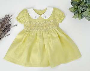 Smocked Dress Light Lime for Girls Kids NZ